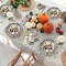 250Pcs Thanksgiving Tableware Sets - Plates, Napkins, Cups Serves 50 Guests (Black and White Pumpkin)